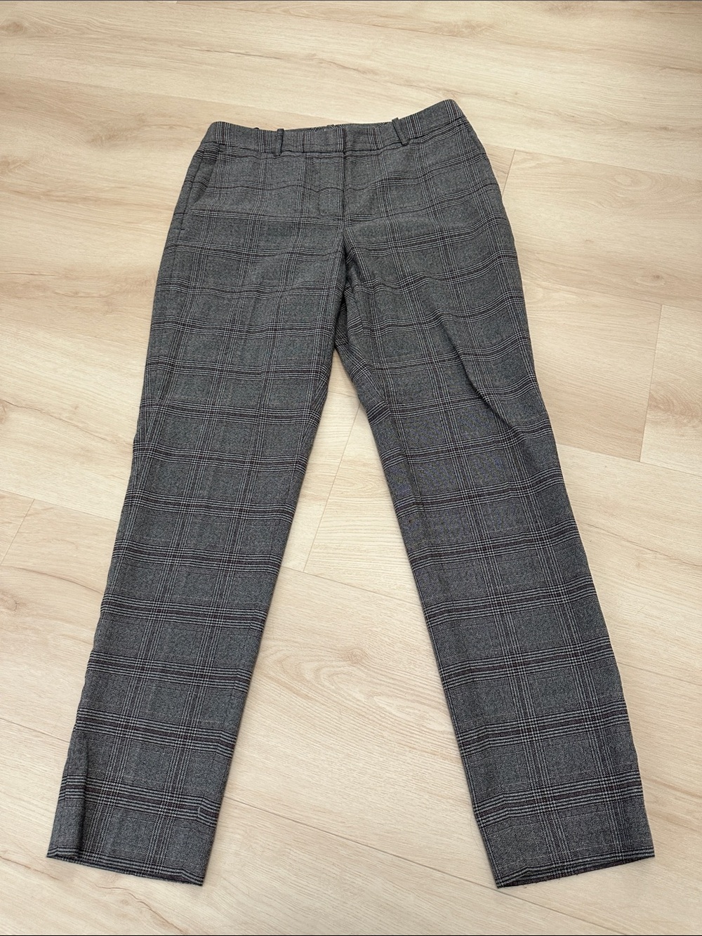 Dkny Women's Gray Plaid Trousers